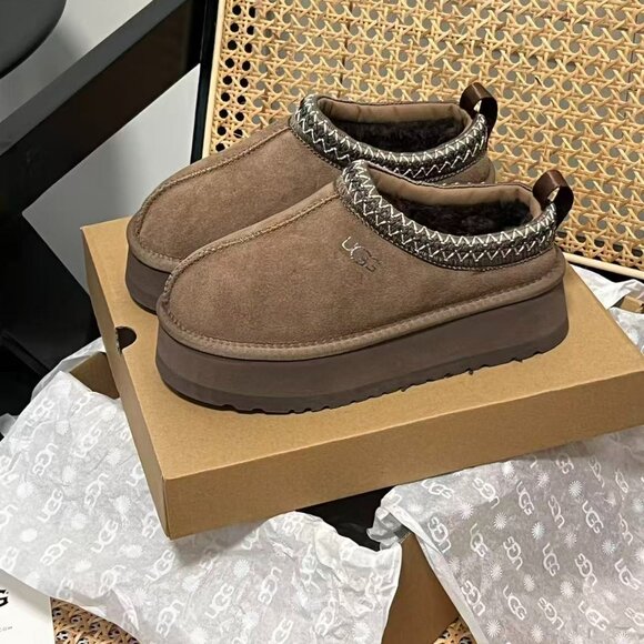 UGG Tazz Platform Shearling Lined Slipper Hickory - Picture 3 of 6